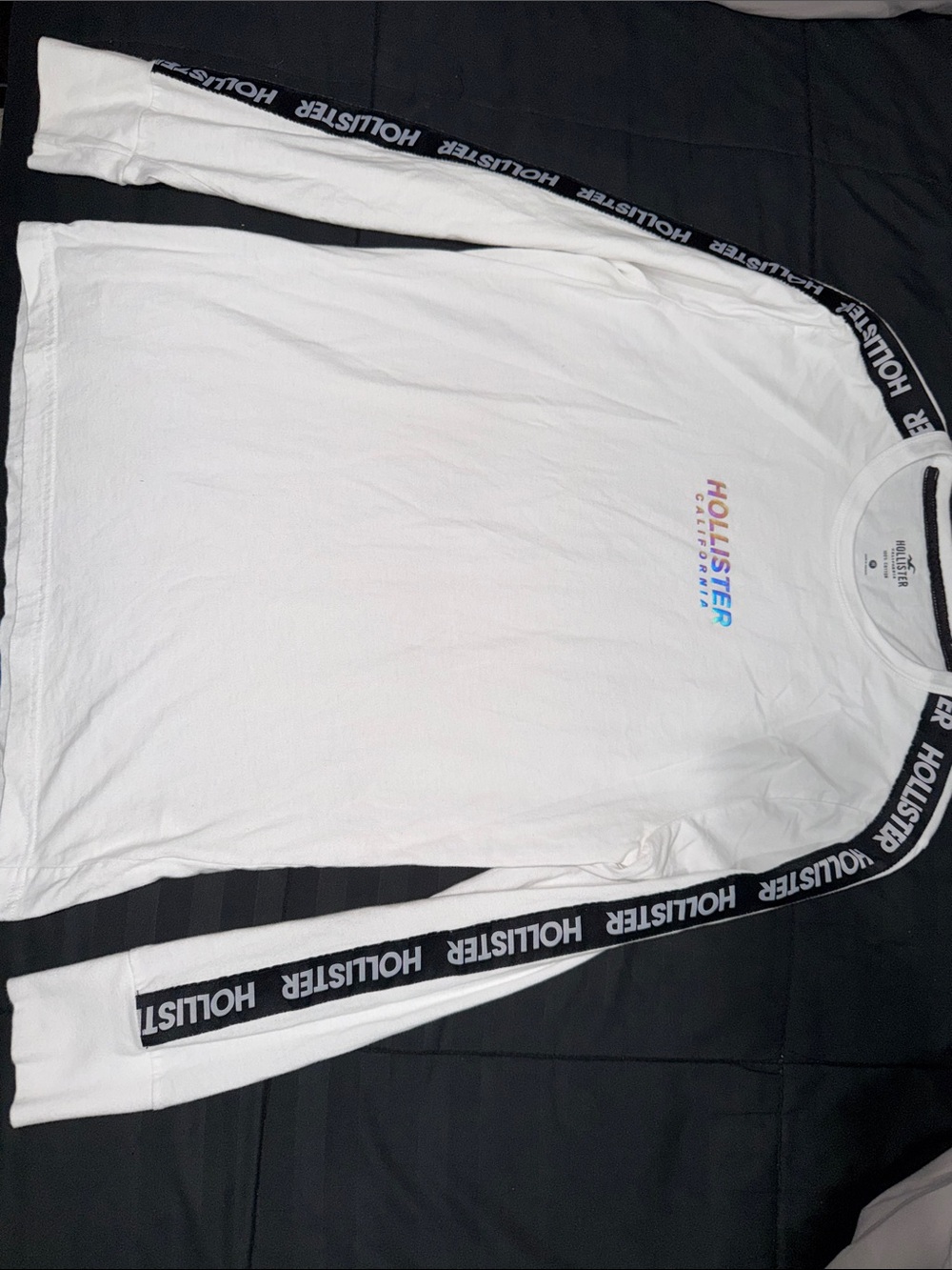 Hollister Men’s White Long-Sleeve Logo Shirt